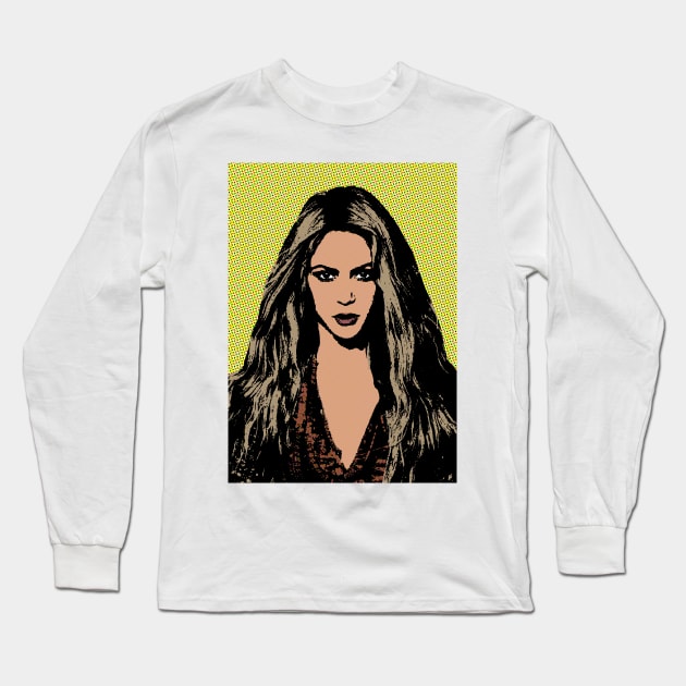 Shakira style pop art Long Sleeve T-Shirt by soundofpopart